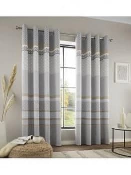 Catherine Lansfield Malawa Geo Eyelet Curtains
