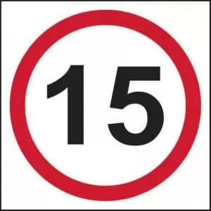 15mph Speed Limit’ Sign; 3mm Foamed PVC Board 400mm x 400mm
