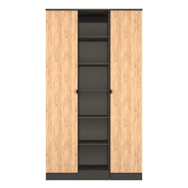 Welcome Furniture Solomon 2 Door Open Shelf Triple Wardrobe Wardrobes XL Beige 42392290470