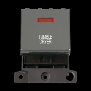 Click Scolmore MiniGrid 20A Double-Pole Ingot & Neon Tumble Dryer Switch Black Nickel - MD023BN-TD
