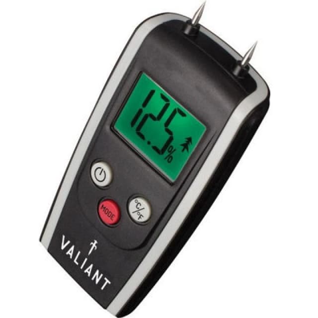 Valiant Digital Moisture Meter for Firewood, Timber and Brickwork Black
