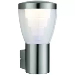 IP44 Outdoor Wall Light Brushed Stainless Steel & Clear Shade 10W Cool White LED