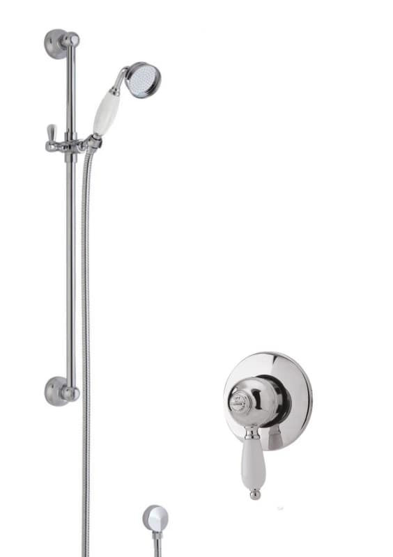 Balterley Traditional Concealed Manual Valve Slide Rail Shower Set Chrome White