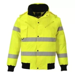 Oxford Weave 300D Class 3 Hi Vis Bomber Jacket Yellow 3XL