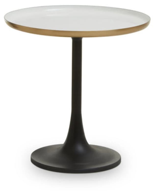 Premier Housewares Corra Side Table With Column Base Black