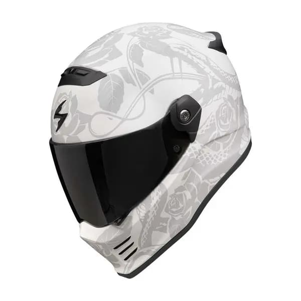 Scorpion Covert FX Dragon Matt Light Grey Silver Full Face Helmet Size L