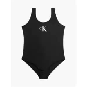 Calvin Klein Girls Monogram Swimsuit - Black