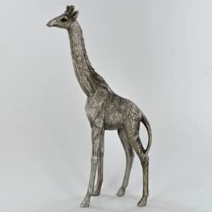 Antique Silver Medium Standing Giraffe Ornament