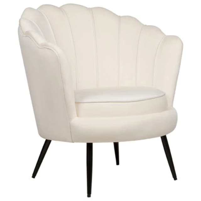 Beliani Armchair Lovikka Velvet Off-White
