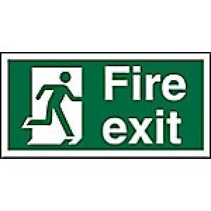 Fire Exit Sign Right Arrow Acrylic 10 x 20 cm