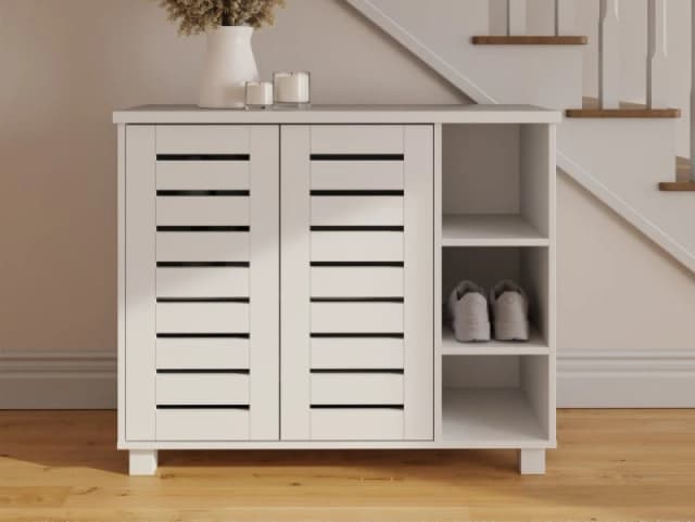 GFW Bodie White 2 Door 3 Shelf Shoe Cabinet
