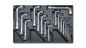 Beta Tools T75 16pc Dbl End Offset Hex Socket Wrench Set in Tray for Roller Cabs