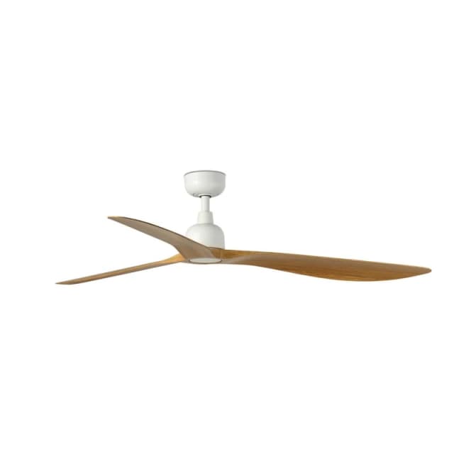 Netlighting Outwood Large 3 Blade Ceiling Fan Matt White Oak Wood IP44 in Brown Brown Unisex