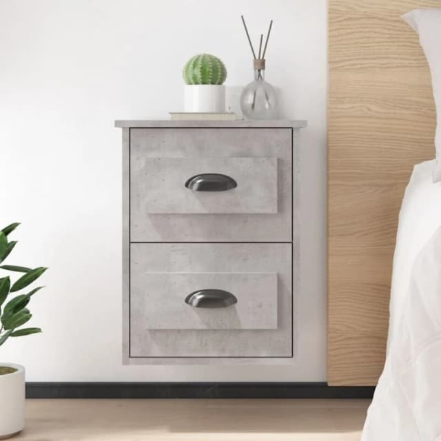 VIDAXL Wall-mounted Bedside Cabinet Concrete Grey 41.5x36x53cm Vidaxl 8720845792909