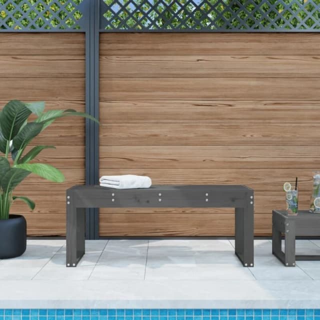vidaXL Garden Bench Grey 110x38x45cm Solid Wood Pine, Grey 825095