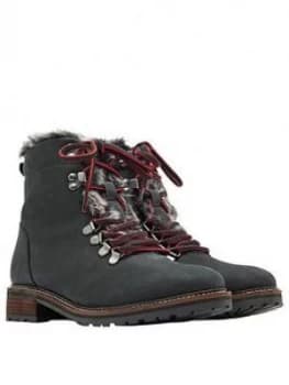Joules Ashwood Leather Hiker Boots - Black