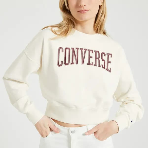 Crew Cropped Sweatshirt in Cotton Mix