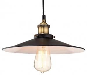 1 Light Dome Ceiling Pendant Black, Antique Brass, E27