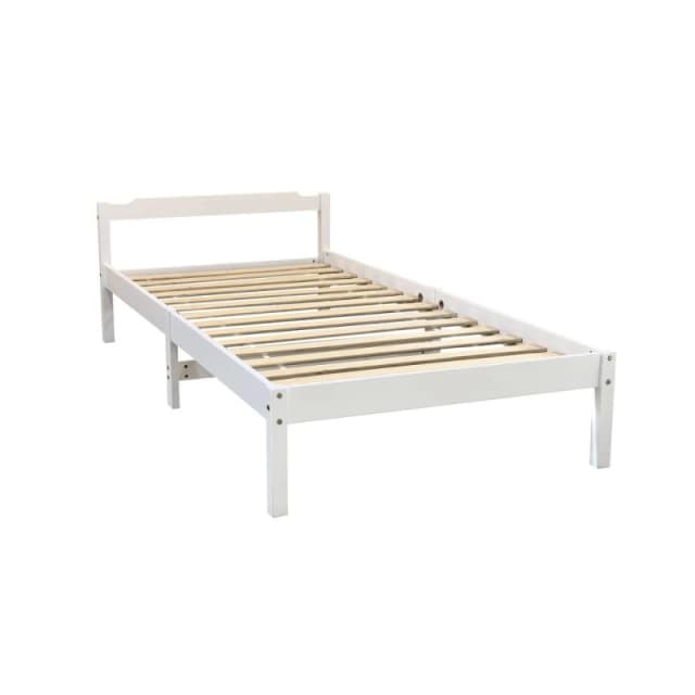 Kidsaw Jinsen White Wooden Bed - 3ft Single