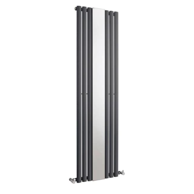 Balterley Vertical Single Panel Radiator Mirror 2566 BTU Anthracite 1800x499mm Grey