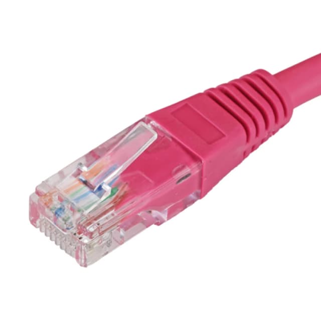 Cablenet 0.3m Cat5e RJ45 Pink U/UTP PVC 24AWG Flush Moulded Booted Pat