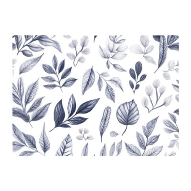 Warren Reed Designer Grey Hand Drawn Leaves Chopping Board