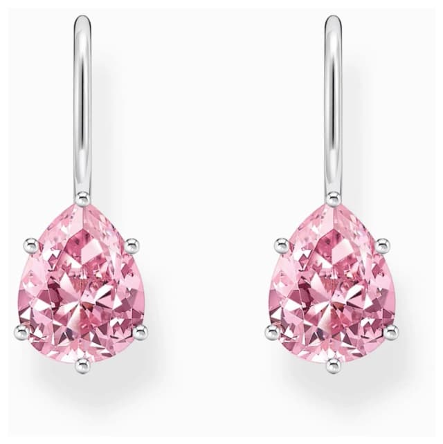 Essentials Sterling Silver Drop-Shaped Pink Zirconia Earrings H2290-051-9