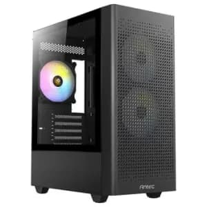 Antec NX500M ARGB Gaming Case w/ Glass Window Micro ATX 3 RGB Fans Mesh Front 360mm Radiator Support USB-C Black