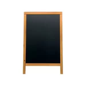 Securit Duplo Double-sided Pavement Chalkboard with Lacquered Teak Frame 570x68x895mm SBDW-TE-85