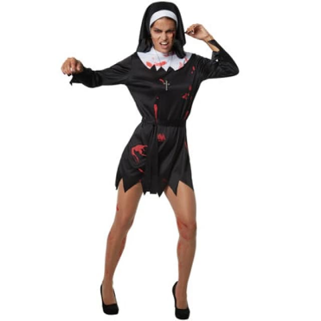 Tectake Scary Nun - Halloween Fancy Dress Costume For Her 302255 - Black/white S