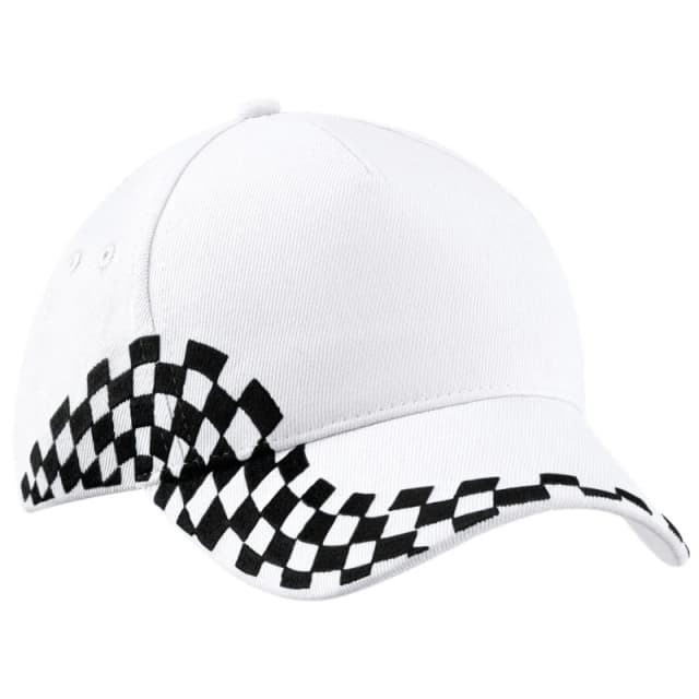 Beechfield Beechfield Men Grand Prix Baseball Cap in White White One Size Male 5055805437648