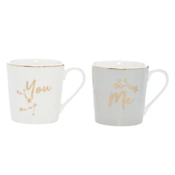 Biba You & Me Set of 2 Mugs - Black/White