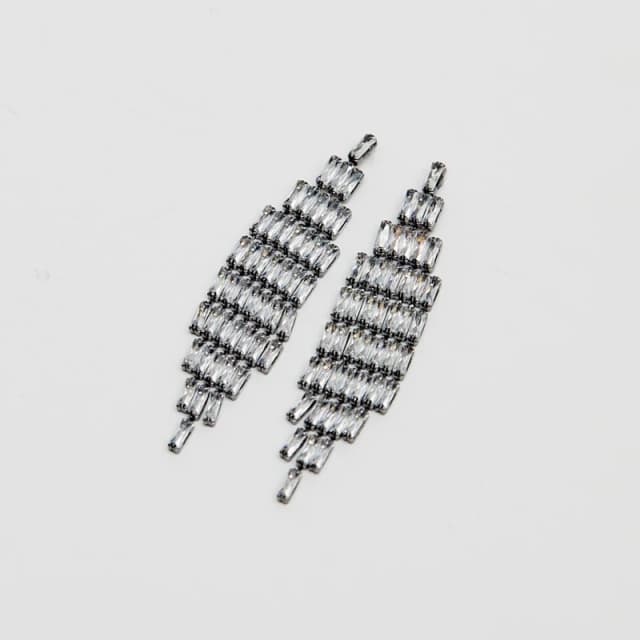 Jon Richard Jet Plated Statement Drop Earrings Black