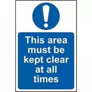 This Area Must Be Kept Clear At All times’ Sign; Non