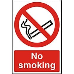 Warehouse Sign 400x600 1mm Semi Rigid Plastic No smoking Ref