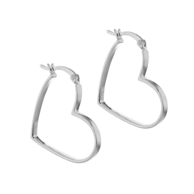 Be You Sterling Silver Heart Hoop Earrings Sterling Silver female One Size