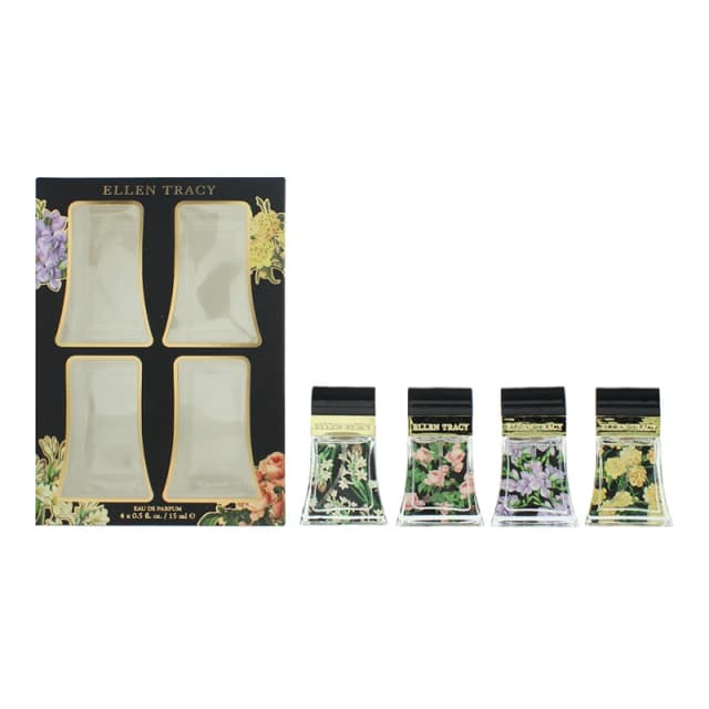 Ellen Tracy Classic Florals Black Coffret 4 Piece Gift Set: Eau de Parfum 4 X 15ml
