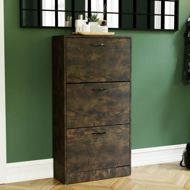 Lassic Vida Designs 3 Drawer Shoe Cabinet Dark Wood unisex 3 Drawer