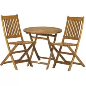 Royalcraft York 2 Seater 70cm Bistro Set with Folding Chairs