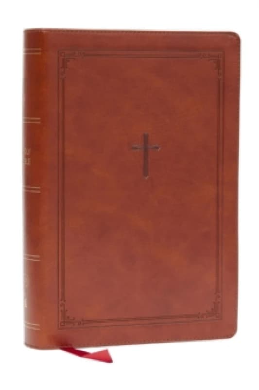 KJV Giant Print End-of-Verse Reference Bible, Brown Leathersoft, Red Letter, Comfort Print Leather / fine binding