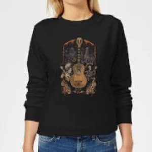 Coco Guitar Poster Womens Sweatshirt - Black