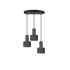 Luce Cluster Pendant Ceiling Light Black, 30cm, 3x E27
