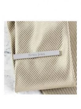 Personalised Mens Silver Plated Tie Clip, One Colour, Men