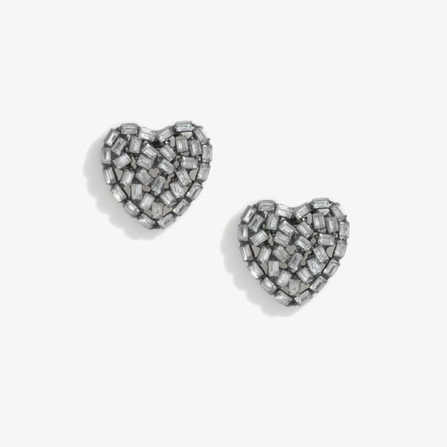 Mood Hematite Heart Stud Earrings Jewellery Sets One Size Black 72789903000