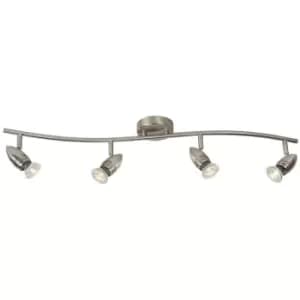 Lucide CARO-LED - Ceiling Spotlight Bar - LED - GU10 - 4x5W 2700K - Satin Chrome