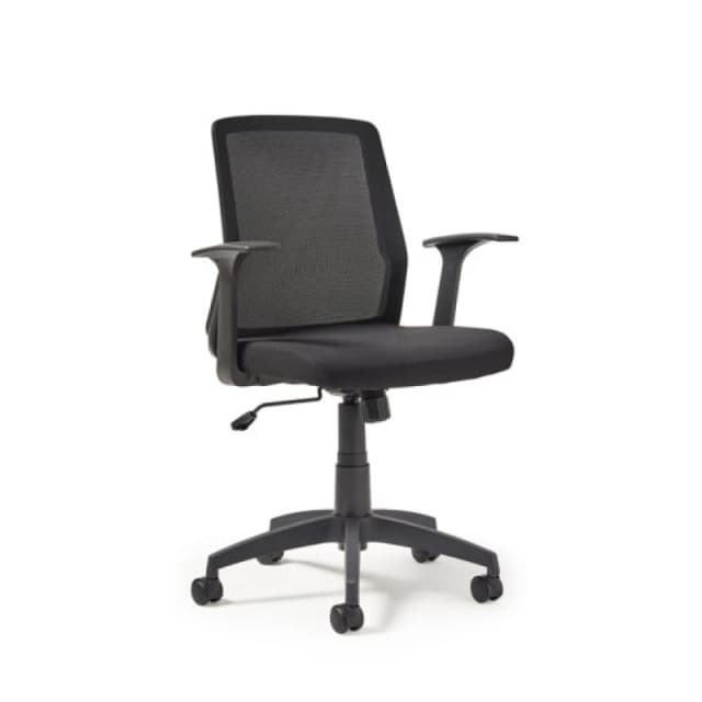 Nina Office Mesh Task Chair with Fixed Arms - Black