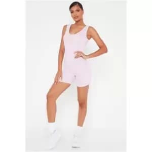 I Saw It First Pink Stripe Scoop Neck Sleeveless Unitard - Pink