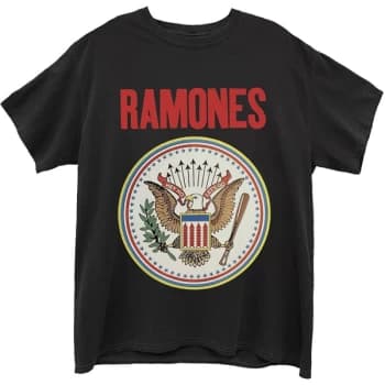 Ramones - Full Colour Seal Unisex Large T-Shirt - Black