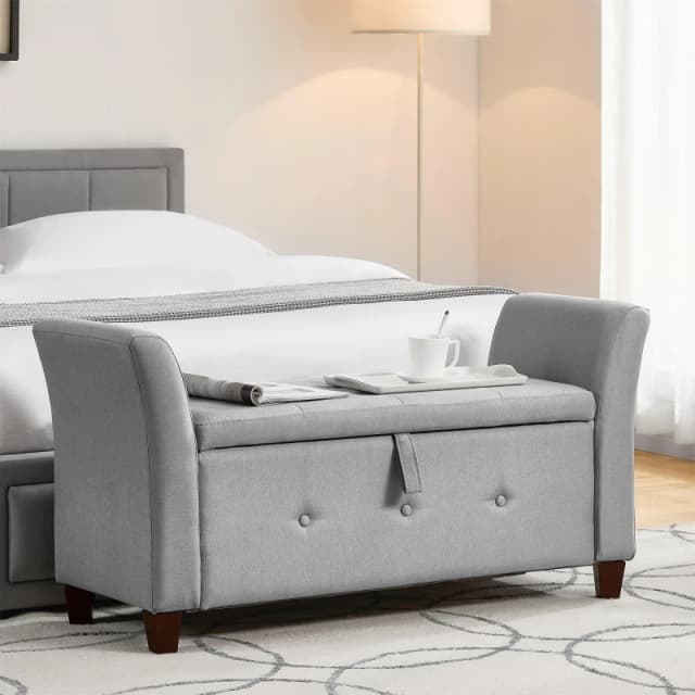 Lassic Vida Designs Seville Storage Ottoman UKFR Light Grey Line unisex One Size