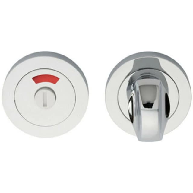 Loops Thumbturn Lock And Release Handle With Indicator 50mm Dia Polished Chrome Multi unisex